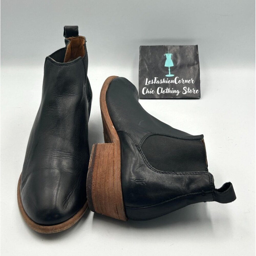 Frye Women's Black Leather Carson Chelsea Pull On Ankle Boots Size 9.5M 3250 - Picture 4 of 16
